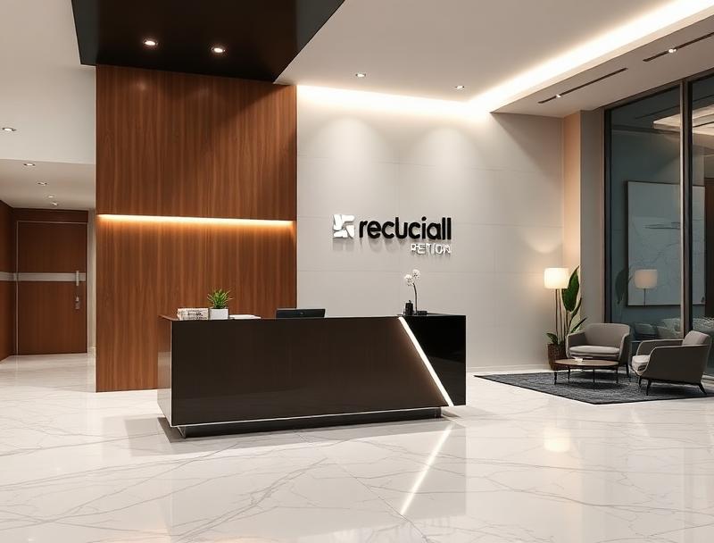 Recepción ejecutiva moderna remodelada en Ñuñoa Santiago